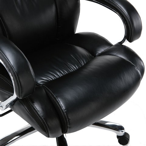 Кресло офисное Brabix Premium Status HD-003 (рециклированная кожа, хром, черное) 531821 в Вологде - изображение 6