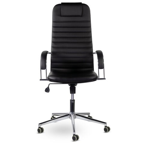 Офисное кресло Brabix Premium Pilot EX-610 CH (хром, кожзам, черное) в Вологде - изображение 2
