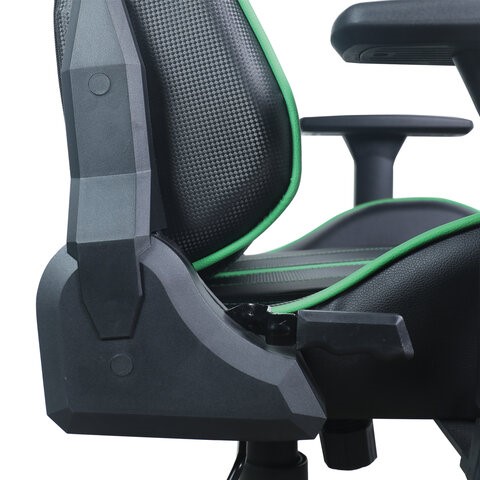 Кресло офисное Brabix GT Carbon GM-120 (две подушки, экокожа, черное/зеленое) в Вологде - изображение 11