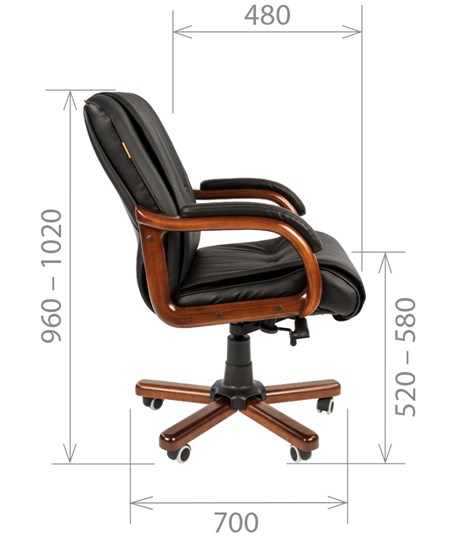 Кресло CHAIRMAN 653M кожа черная в Вологде - изображение 2