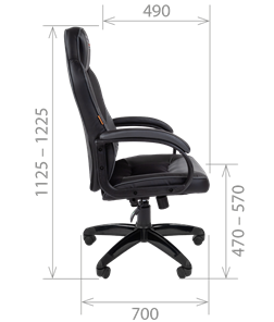 Кресло компьютерное CHAIRMAN GAME 17, цвет черный / серый в Вологде - предосмотр 2