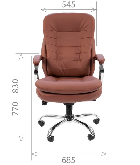 Компьютерное кресло CHAIRMAN 795 кожа, цвет коричневый в Вологде - изображение 1