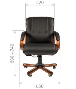 Кресло CHAIRMAN 653M кожа черная в Вологде - предосмотр 1
