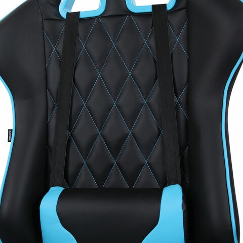 Компьютерное кресло Brabix GT Master GM-110 (две подушки, экокожа, черное/голубое) 531928 в Вологде - изображение 6