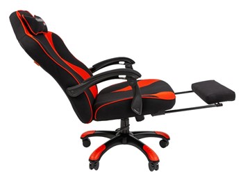 Кресло игровое CHAIRMAN GAME 35 с выдвижной подставкой для ног Ткань  черная / Ткань красная в Вологде - предосмотр 4