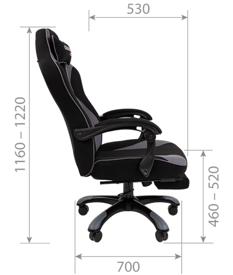 Кресло игровое CHAIRMAN GAME 35 с выдвижной подставкой для ног Ткань черная / Ткань оранжевая в Вологде - изображение 6