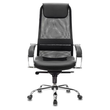 Офисное кресло Brabix Premium Stalker EX-609 PRO (хром, мультиблок, ткань-сетка/экокожа, черное) 532416 в Вологде - изображение