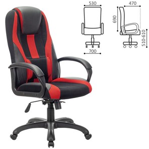 Компьютерное кресло Brabix Premium Rapid GM-102 (экокожа/ткань, черное/красное) 532107 в Вологде - предосмотр 3