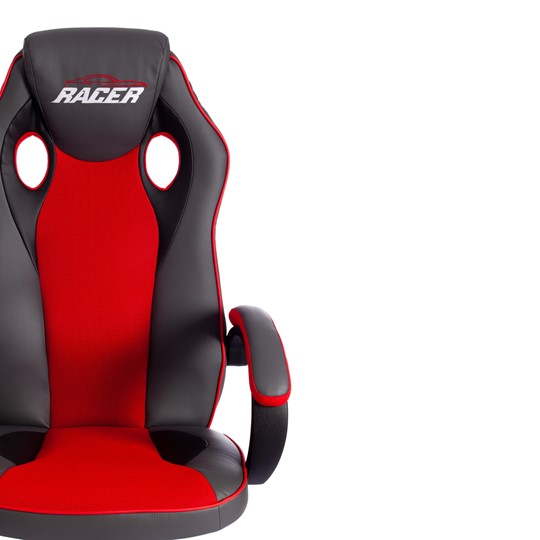 Кресло RACER GT new кож/зам/ткань, металлик/красный, арт.13249 в Вологде - изображение 6