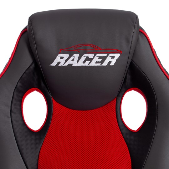 Кресло RACER GT new кож/зам/ткань, металлик/красный, арт.13249 в Вологде - изображение 8