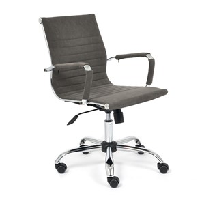 Кресло компьютерное URBAN-LOW флок, серый, арт.14445 в Вологде - предосмотр