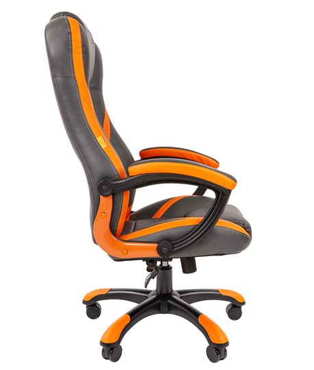 Кресло CHAIRMAN GAME 22 эко кожа, серый/оранжевый в Вологде - изображение 4