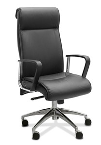 Кресло в офис Dark (подлокотники трапеция) экокожа премиум / черная CN1114 в Вологде - предосмотр