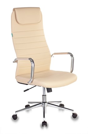 Кресло в офис КВ-9, экокожа / бежевая в Вологде - изображение