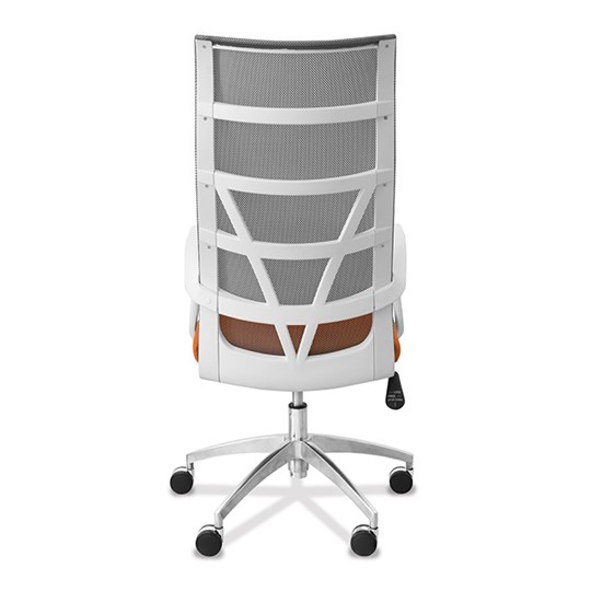 Кресло в офис Топ X белый каркас, сетка/ткань TW / серая/салатовая в Вологде - изображение 1
