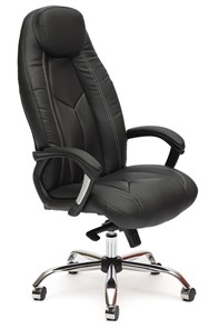 Кресло офисное BOSS Lux, кож/зам, черный/черный перфорированный, арт.9160 в Вологде