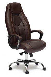 Компьютерное кресло BOSS Lux, кож/зам, коричневый/коричневый перфорированный, арт.9816 в Вологде