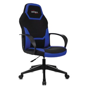 Кресло офисное BRABIX "Alpha GM-018", ткань/экокожа, черное/синее, 532638, GM-018_532638 в Вологде