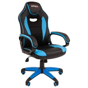 Кресло офисное BRABIX "Blaze GM-162", TW/экокожа, черное/голубое, 532578, 7083506 в Вологде