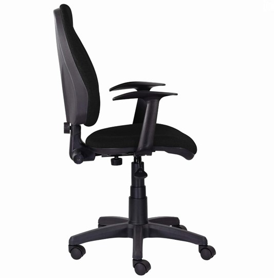 Кресло в офис Brabix Comfort MG-321, регулируемая эргономичная спинка, ткань, черное в Вологде - изображение 1