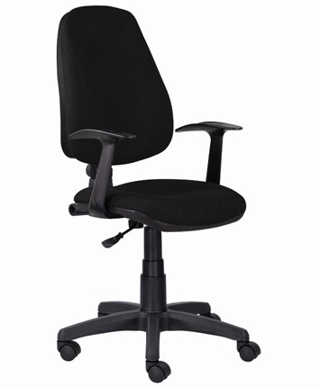 Кресло в офис Brabix Comfort MG-321, регулируемая эргономичная спинка, ткань, черное в Вологде - изображение