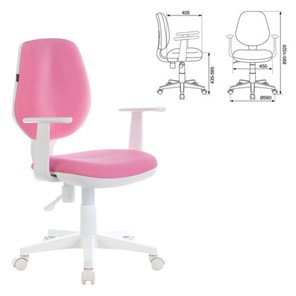 Офисное кресло Brabix Fancy MG-201W (с подлокотниками, пластик белый, розовое) 532409 в Вологде - предосмотр 3