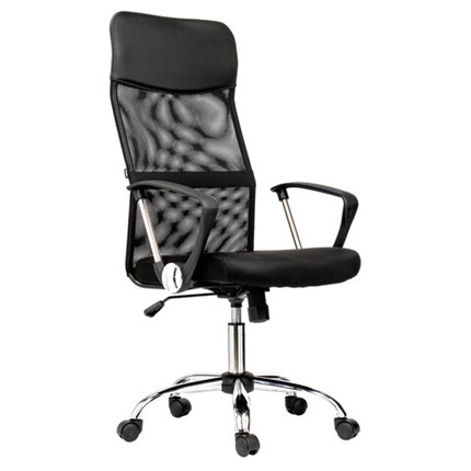 Офисное кресло BRABIX "Flash MG-302", с подлокотниками, хром, черное, 530867 в Вологде - изображение