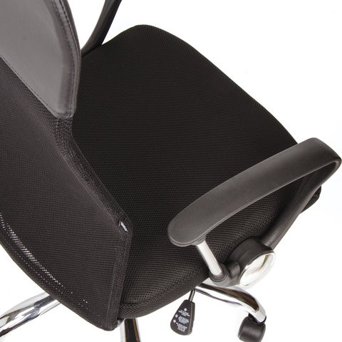 Офисное кресло BRABIX "Flash MG-302", с подлокотниками, хром, черное, 530867 в Вологде - изображение 9