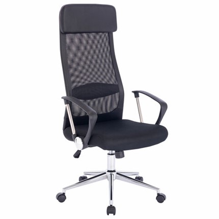 Офисное кресло BRABIX "Flight R EX-541", хром, ткань TW, сетка, черное, 532517 в Вологде - изображение