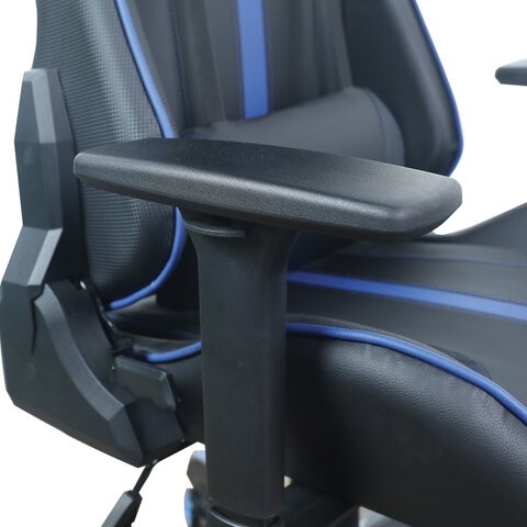 Компьютерное кресло BRABIX "GT Carbon GM-120", две подушки, экокожа, черное/синее, 531930 в Вологде - изображение 12