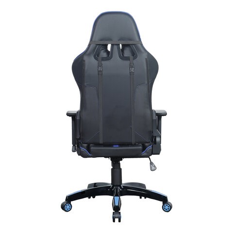 Компьютерное кресло BRABIX "GT Carbon GM-120", две подушки, экокожа, черное/синее, 531930 в Вологде - изображение 6