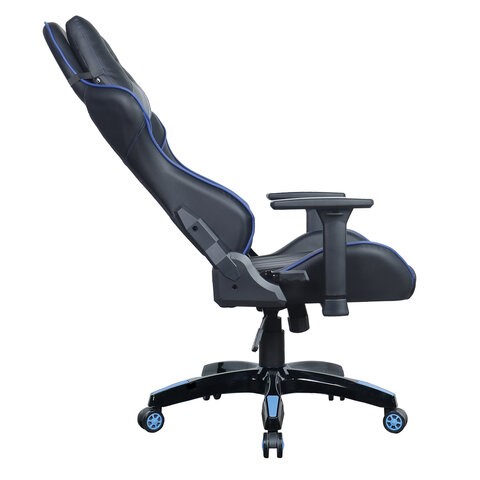 Компьютерное кресло BRABIX "GT Carbon GM-120", две подушки, экокожа, черное/синее, 531930 в Вологде - изображение 7