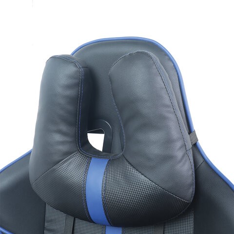 Компьютерное кресло BRABIX "GT Carbon GM-120", две подушки, экокожа, черное/синее, 531930 в Вологде - изображение 8