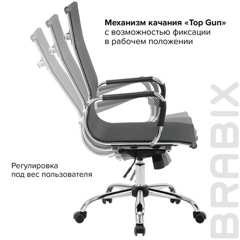 Компьютерное кресло Brabix Line EX-530 (хром, сетка, черное) 531846 в Вологде - изображение 16