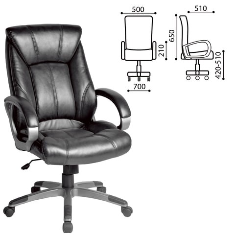 Кресло компьютерное BRABIX "Maestro EX-506", экокожа, черное, 530877 в Вологде - изображение 1