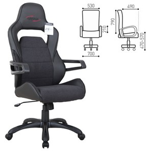 Офисное кресло Brabix Nitro GM-001 (ткань, экокожа, черное) 531817 в Вологде - предосмотр 1
