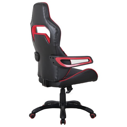 Кресло Brabix Nitro GM-001 (ткань, экокожа, черное, вставки красные) 531816 в Вологде - изображение 4