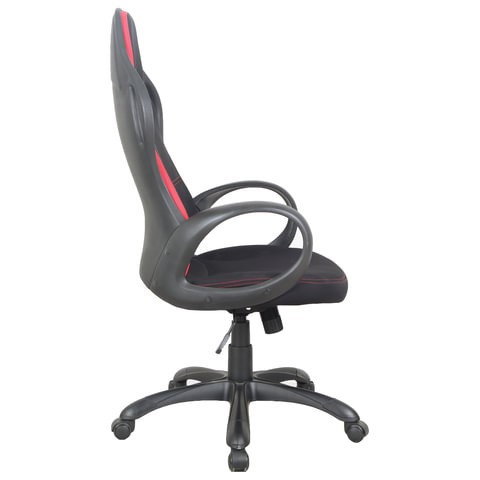 Офисное кресло Brabix Premium Force EX-516 (ткань, черное/вставки красные) 531571 в Вологде - изображение 2