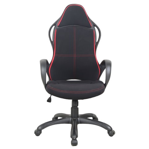 Офисное кресло Brabix Premium Force EX-516 (ткань, черное/вставки красные) 531571 в Вологде - изображение 5