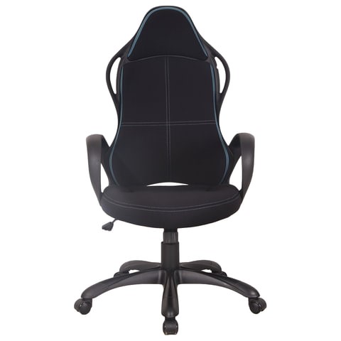 Кресло Brabix Premium Force EX-516 (ткань, черное/вставки синие) 531572 в Вологде - изображение 3