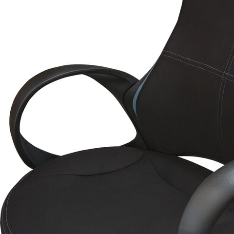 Кресло Brabix Premium Force EX-516 (ткань, черное/вставки синие) 531572 в Вологде - изображение 6