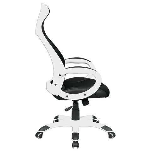 Компьютерное кресло Brabix Premium Genesis EX-517 (пластик белый, ткань/экокожа/сетка черная) 531573 в Вологде - изображение 2