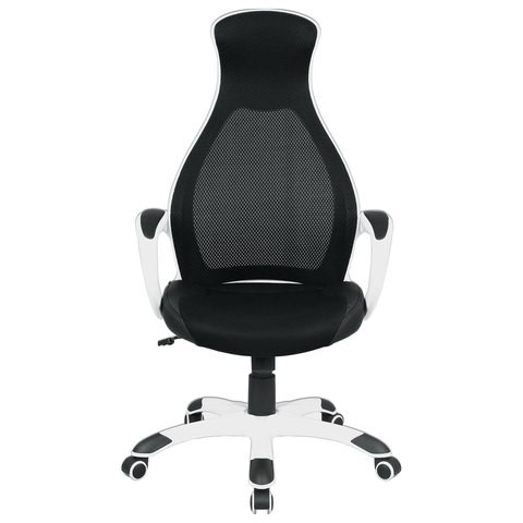 Компьютерное кресло Brabix Premium Genesis EX-517 (пластик белый, ткань/экокожа/сетка черная) 531573 в Вологде - изображение 3