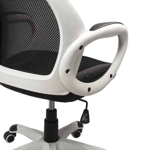 Компьютерное кресло Brabix Premium Genesis EX-517 (пластик белый, ткань/экокожа/сетка черная) 531573 в Вологде - изображение 5