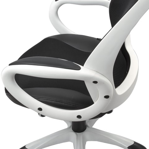 Компьютерное кресло Brabix Premium Genesis EX-517 (пластик белый, ткань/экокожа/сетка черная) 531573 в Вологде - изображение 6
