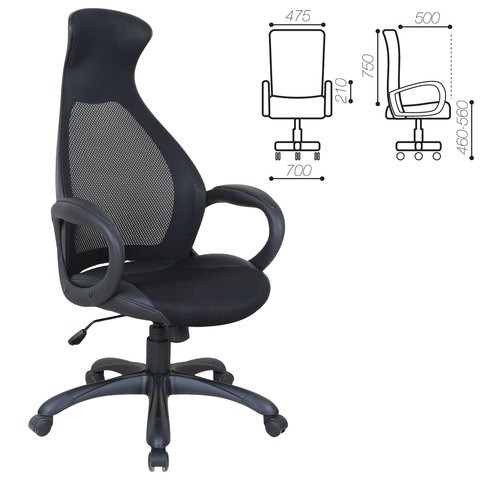 Компьютерное кресло Brabix Premium Genesis EX-517 (пластик черный, ткань/экокожа/сетка черная)   531574 в Вологде - изображение 1