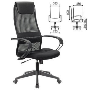 Кресло компьютерное Brabix Premium Stalker EX-608 PL (ткань-сетка/кожзам, черное) 532090 в Вологде - предосмотр 11