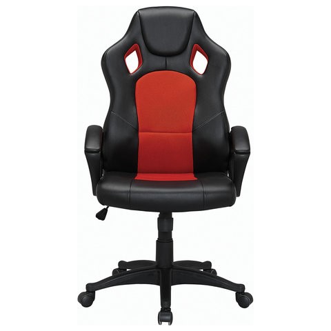 Компьютерное кресло Brabix Rider EX-544 (экокожа черная/ткань красная) 531583 в Вологде - изображение 3