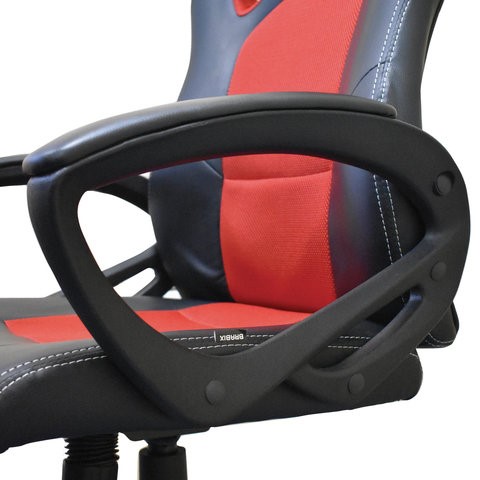 Компьютерное кресло Brabix Rider EX-544 (экокожа черная/ткань красная) 531583 в Вологде - изображение 4
