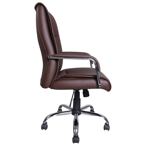 Компьютерное кресло BRABIX "Space EX-508", экокожа, хром, коричневое, 531164 в Вологде - изображение 2